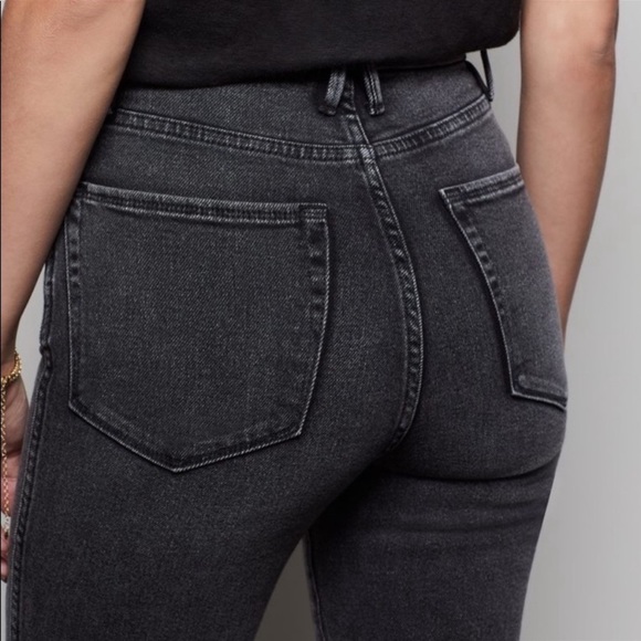 NWT Good American Good Curve Skinny Raw Hem Black Jeans Size 2 - Picture 2 of 7